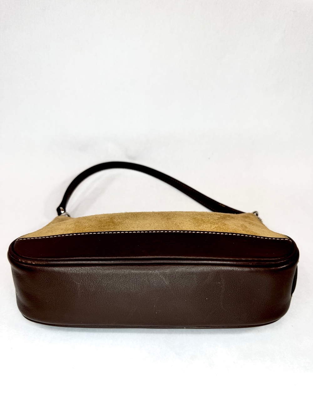 Vintage Coach Suede & Leather Shoulder Bag Style 7753 | Tan Split Suede - Picture 6 of 12